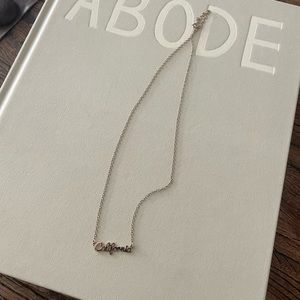 California gold necklace. Can wear in water. Dainty.